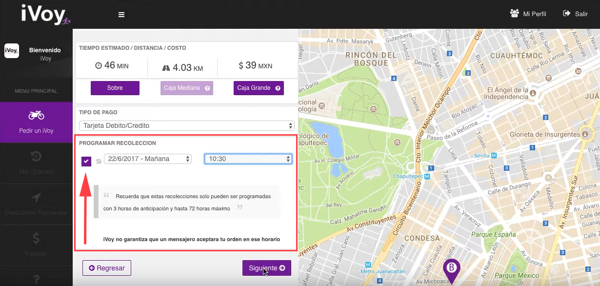 Programar un envío iVoy Programar un envío iVoy